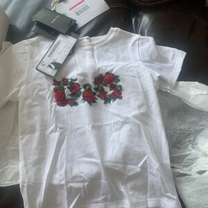 Dolce &gabbana rose and leopard t shirt